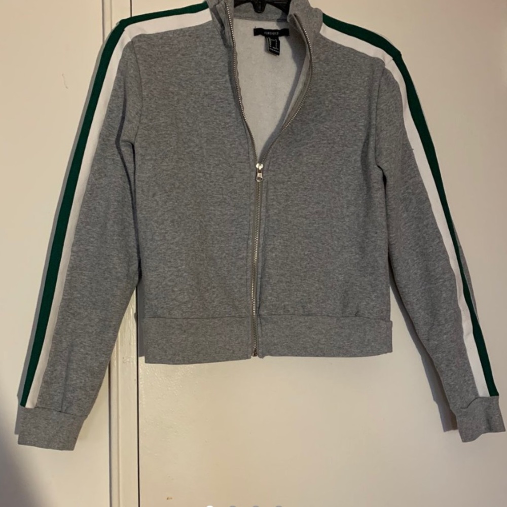 Gray zip up sweatshirt